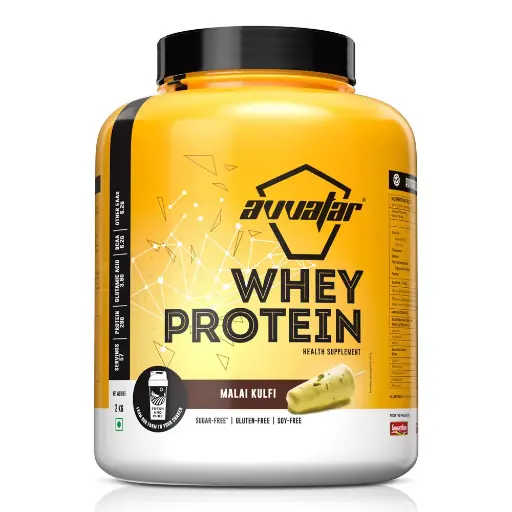 Avvatar Whey protien 2kg | 57 servings | 28g protien | Sugar free| Gluten free | Soy free