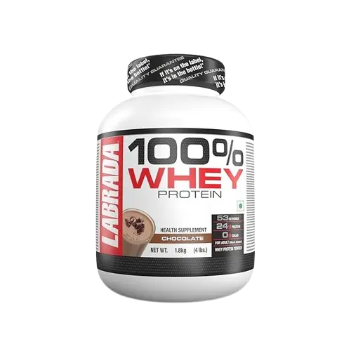 Labrada 100% Whey Protein 4 lbs (1.8 kg) (Chocolate) (24g Protein, 0g Sugar, Whey Protein Concentrate, 53 Servings)