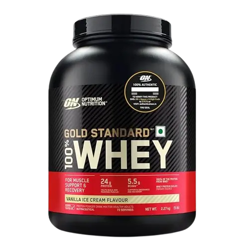 Optimum Nutrition (ON) Gold Standard 100% Whey Protein Powder 5 lbs, 2.27 g