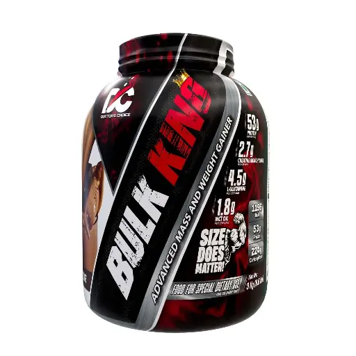Doctor's Choice Bulk King Advanced Mass and Weight Gainer - 3 Kg (6.6 Lb), Choco Brownie Fudge