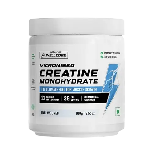 Wellcore - Pure Micronised Creatine Monohydrate | Unflavoured (100g, 33 Servings)